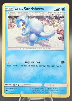 Pokemon TCG Alolan Sandshrew 004/012 McDonald's 2019 Holo Promo HP/Damaged ❄ - Image 1