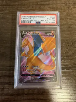 2020 Pokemon Champions Path Promo Charizard V 050 PSA 10 Gem Mint - Image 1