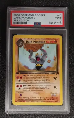 2000 POKEMON ROCKET DARK MACHOKE #40 1st EDITION PSA 9 - Image 1