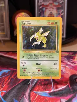 Pokemon TCG Scyther Jungle 10/64 Unlimited Holo Rare Near Mint NM/ LP+ - Image 1