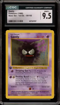 Pokemon Gastly Base Set Shadowless 1st Edition #50 CGC 9.5 - Image 1