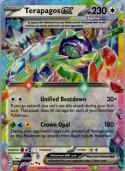 Terapagos ex 128/142 Double Rare Stellar Crown Pokemon Near Mint - Image 1