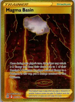 Magma Basin 185/172 Secret Rare Brilliant Stars Pokemon Near Mint - Image 1