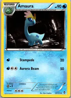 Amaura 25/111 Uncommon Furious Fists Pokemon Lightly Played - Image 1