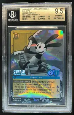 2024 Disney Lorcana Azurite Sea Oswald The Lucky Rabbit Promos #06/D23 BGS 9.5 - Image 1