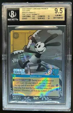 2024 Disney Lorcana Azurite Sea Oswald The Lucky Rabbit Promos #06/D23 BGS 9.5 - Image 1