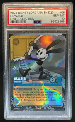 2024 Disney Lorcana Azurite Sea Oswald The Lucky Rabbit Promos #06/D23 PSA 10 - Image 1