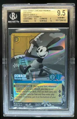 2024 Disney Lorcana Azurite Sea Oswald The Lucky Rabbit Promos #06/D23 BGS 9.5 - Image 1