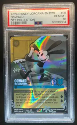 2024 Disney Lorcana Azurite Sea Oswald The Lucky Rabbit Promos #06/D23 PSA 10 - Image 1