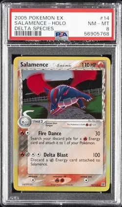2005 POKEMON EX DELTA SPECIES #14 SALAMENCE-HOLO PSA 8 - Image 1