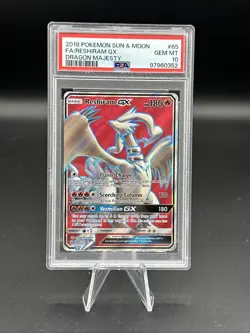 2018 Pokemon Sun & Moon FA/Reshiram GX Dragon Majesty 65/70 PSA 10 - Image 1