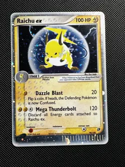 Pokemon TCG Raichu EX Sandstorm Holo Card 98/100 Ultra Rare MP - Image 1