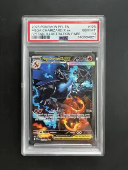 PSA 10 MEGA CHARIZARD X EX 125/094 Phantasmal Flames Pokemon Card - Image 1