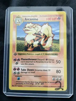 Pokemon TCG First Edition Arcanine 023/102 Base Set (Shadowless) Regular - Image 4