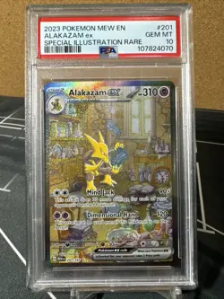 Pokemon Alakazam EX TCG Card 201/165 Scarlet & Violet 151 SIR, PSA 10 - Image 1