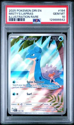 2025 Pokemon Destined Rivals Misty's Lapras Illustration Rare PSA 10 194/182 - Image 1