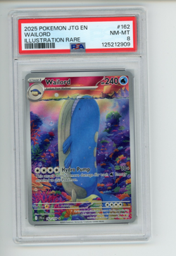 2025 Pokemon Journey Together Wailord 162/159 Illustration Rare PSA 8 NM-MT - Image 1