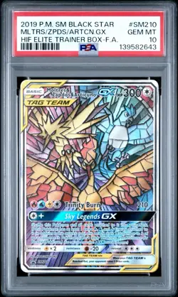 Pokemon Moltres & Zapdos & Articuno GX SM210 Black Star Promo Holo PSA 10 - Image 1
