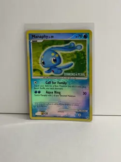 Pokemon Diamond and Pearl Burger King Promo Manaphy 9/130 Stamped Holo 2007 - Image 3