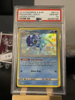 2019 Pokemon TCG Frogadier Hidden Fates SV12/SV94 Holo Shiny Holo Rare PSA 10 - Image 1