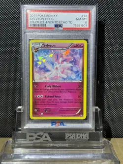 2014 POKEMON XY Furious Fist Cracked Ice Sylveon Holo 72/111 PSA 8 - Image 1