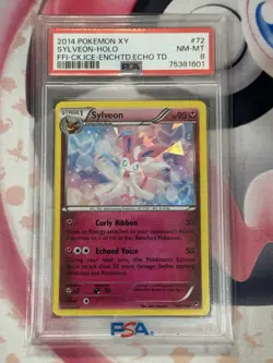 2014 POKEMON XY Furious Fist Cracked Ice Sylveon Holo 72/111 PSA 8 - Image 3