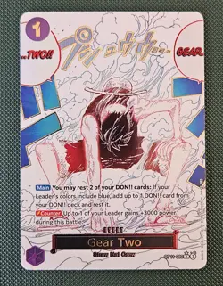 One Piece TCG GEAR TWO Luffy OP11-080* Event Manga Card Alt Art - Image 1
