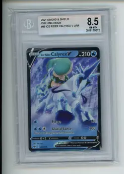 2021 Pokemon Chilling Reign Ice Rider Calyrex V 045/198 Full Art Rare BGS 8.5 - Image 1