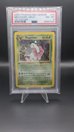 Meganium 10/111 [1st Edition] - PSA 8 - Neo Genesis - Rare Vintage Pokemon Card - Image 1