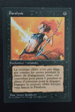 Magic The Gathering MTG PARALYZE FRENCH Revised FBB LP Lightly Played - Image 1