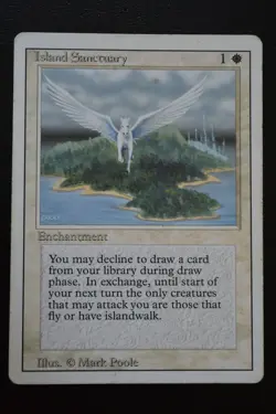 Magic The Gathering MTG ISLAND SANCTUARY Revised HP Heavily Played - Image 1