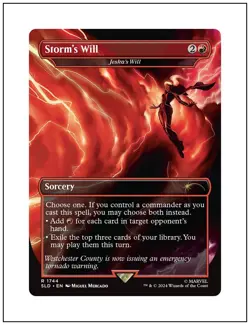 1x Storm's Will, Borderless Art, Secret Lair Drop Marvel - 1744, Magic, MTG NM - Image 1