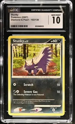 CGC 10 Gem Mint Stunky Pokemon 2007 Diamond & Pearl 102/130 - Image 1