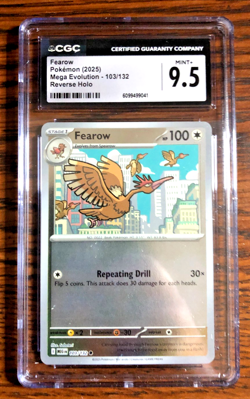 Fearow Reverse Holo Common #103 - CGC MINT+ 9.5 - Mega Evolution - Pokemon TCG - Image 1