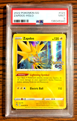 Zapdos Holo Rare Stamped #029 - PSA MINT 9 - 2022 SWSH Pokemon GO - Pokemon TCG - Image 1