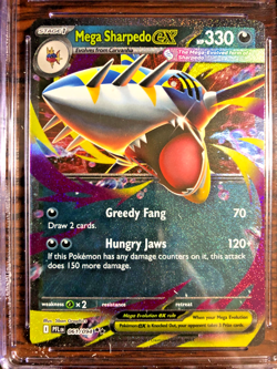 Mega Sharpedo EX Double Rare #061 - CGC NM/MINT+ 8.5 -Phantasmal Flames-Pokemon - Image 2