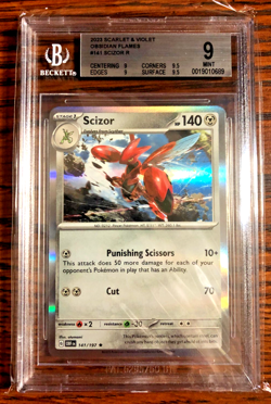 Scizor Holo Rare #141 - BGS MINT 9 - 2023 SV Obsidian Flames - Pokemon TCG - Image 1