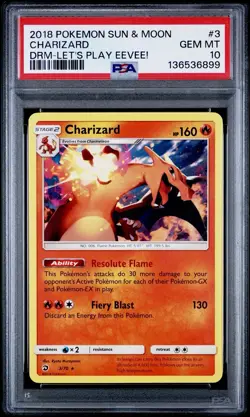 2018 POKEMON DRAGON MAJESTY LET'S PLAY EEVEE! #3 CHARIZARD PSA 10 NEW CERT - Image 1