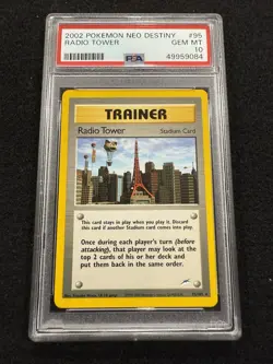 Pokemon Radio Tower Trainer 95/105 from Neo Destiny Unlimited in a PSA 10 !! - Image 1