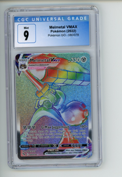 2022 Pokemon GO Melmetal VMAX 080/078 Full Art Rainbow Holo Rare CGC 9 MINT - Image 1