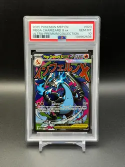 2025 POKEMON MEP EN-ME BLACK STAR PROMO 023 MEGA CHARIZARD X PSA 10 GEM - Image 1
