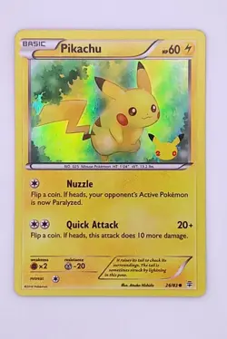 Pokemon Pikachu 20th Anniversary Stamped Promo Card XY Generations 26/ 83 NM TCG - Image 1