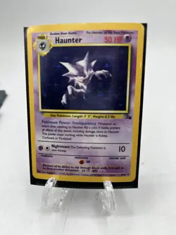 HOLOGRAPHIC FOSSIL Haunter 6/62 Vintage Pokemon Card Game Rare holo 1999 Ghost - Image 1