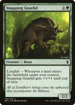 SNAPPING GNARLID X 4 N/M- BATTLE FOR ZENDIKAR MAGIC THE GATHERING - Image 1