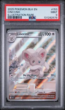 CINCCINO #153 ILLUSTRATION RARE 2025 POKEMON BLK EN BLACK BOLT PSA 9 MINT - Image 1