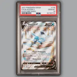 2021 POKEMON SWORD & SHIELD EVOLVING SKIES #175 FULL ALT ART/GLACEON V PSA 10 - Image 1
