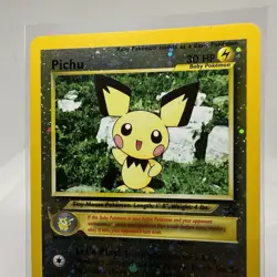 Pokemon TCG Pichu Wizards Black Star Promos 35 Holo Promo Holo Swirl Authentic - Image 2