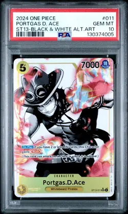 2024 ONE PIECE ST13 011 THREE BROTHERS PORTGAS D ACE ALT ART PARALLEL PSA 10 - Image 1