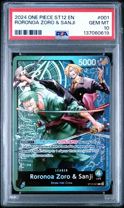 2024 ONE PIECE ST12-001 STARTER DECK RORONOA ZORO & SANJI LEADER PSA 10 GEM MINT - Image 1
