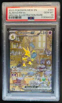 2023 Pokemon SV 151 - MEW EN Alakazam ex #201/165 PSA 10 - Image 1